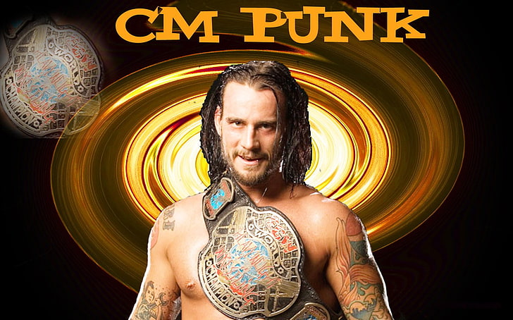 CM Punk, CM Punk with text overlay, WWE, super star, one person, HD wallpaper