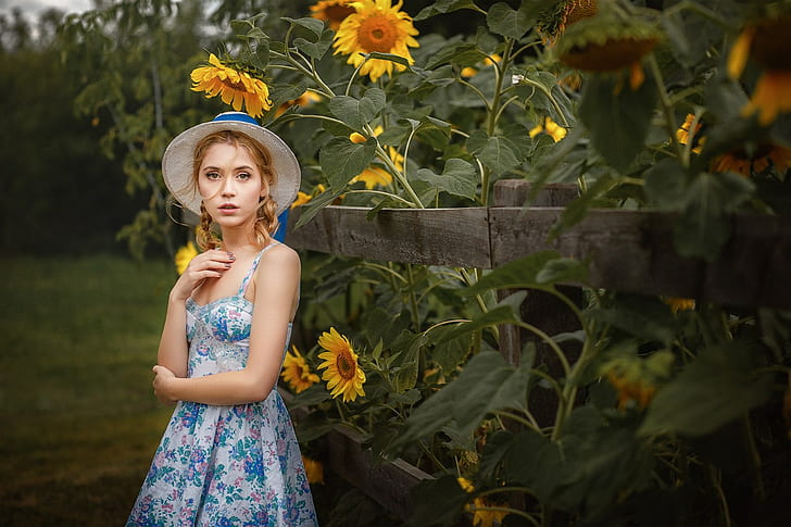 Ksenia Kokoreva, women, garden, women outdoors, HD wallpaper
