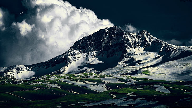 clouds, Armenia, 4k, mountains, 5k, Aragats HD wallpaper