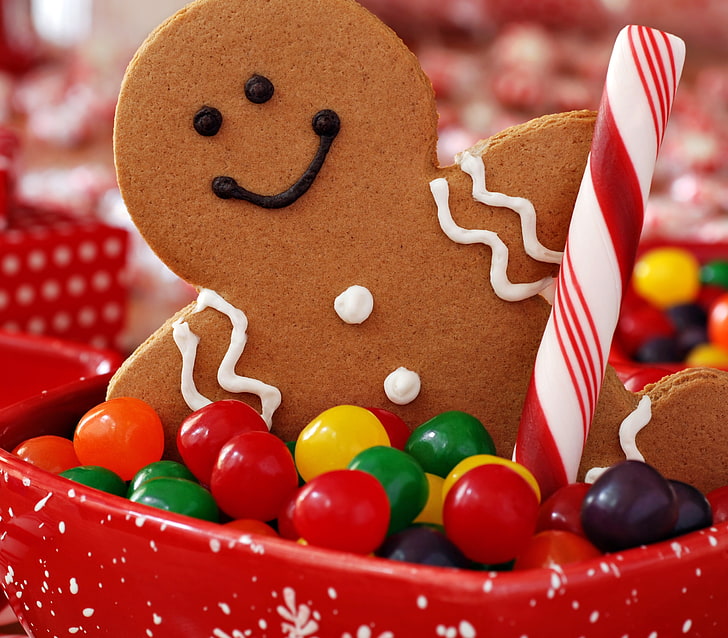 brown ginger bread cookie, cookies, christmas, holiday, sweets, HD wallpaper