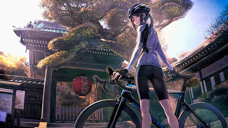 Seaside Bike Ride, Kazami, Anime Guy, Anime, Blue Sky, Sea, School Uniform,  Landscape, HD wallpaper | Peakpx