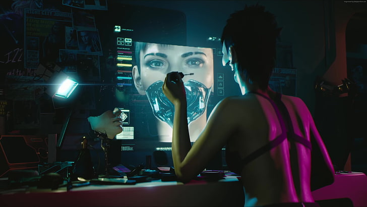 4K, screenshot, E3 2018, Cyberpunk 2077, real people, illuminated, HD wallpaper