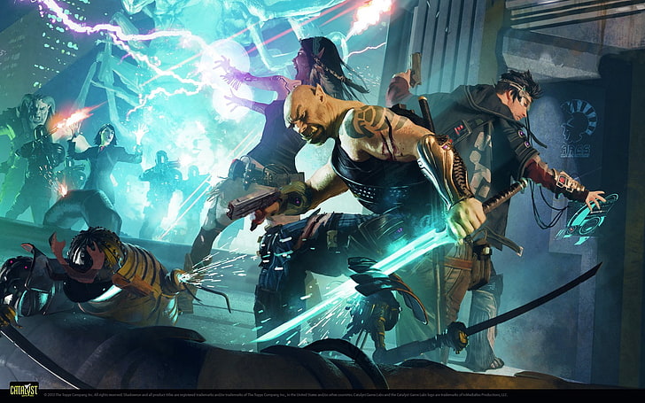 shadowrun, group of people, indoors, arts culture and entertainment, HD wallpaper