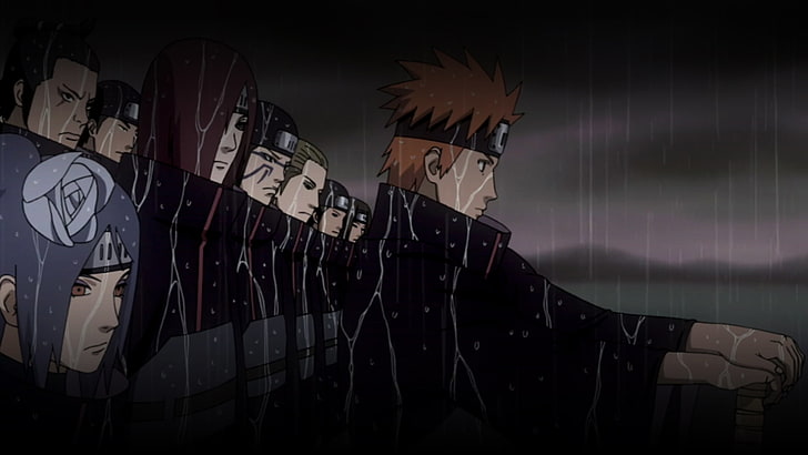 Naruto Shippuden Pain HD wallpaper, night, the shower, squad