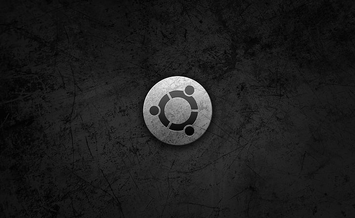 Ubuntu Metal Style Logo, round grey digital wallpaper, Computers