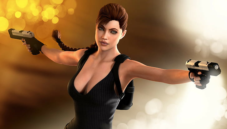 Lara Croft, Tomb Raider, artwork, HD wallpaper