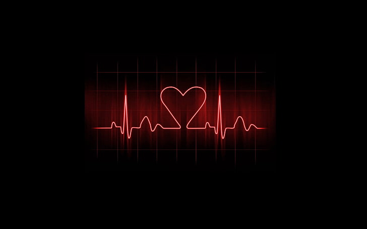 red heart rate illustration, Artistic, Love, pulse Trace, pulsating