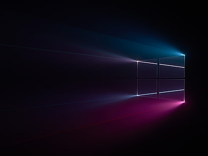 HD wallpaper: Windows logo, Blue, Dark, Windows 10, Pink | Wallpaper Flare
