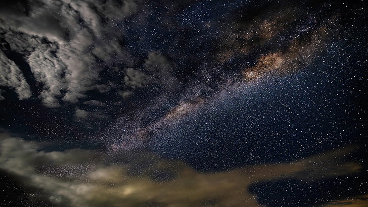 sky, atmosphere, galaxy, milky way, night, moonlight, universe, HD wallpaper