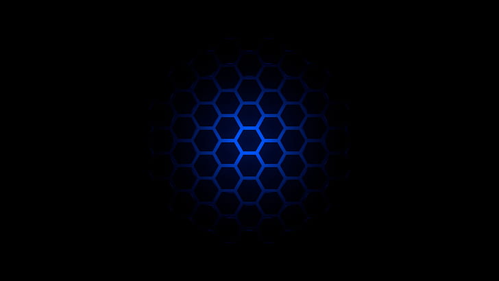 blue black beehive patterns, HD wallpaper