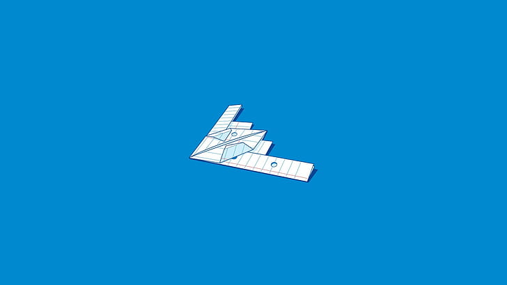 paperplanes threadless minimalism, blue, communication, colored background, HD wallpaper