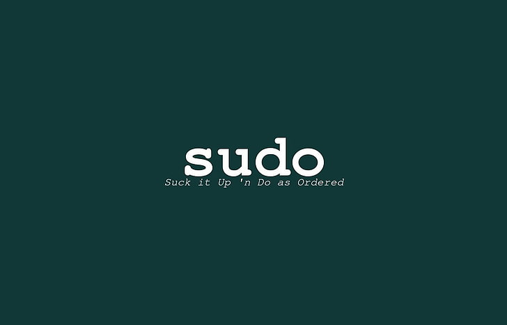 Sudo text overlay, green, technology, Linux, programming, humor