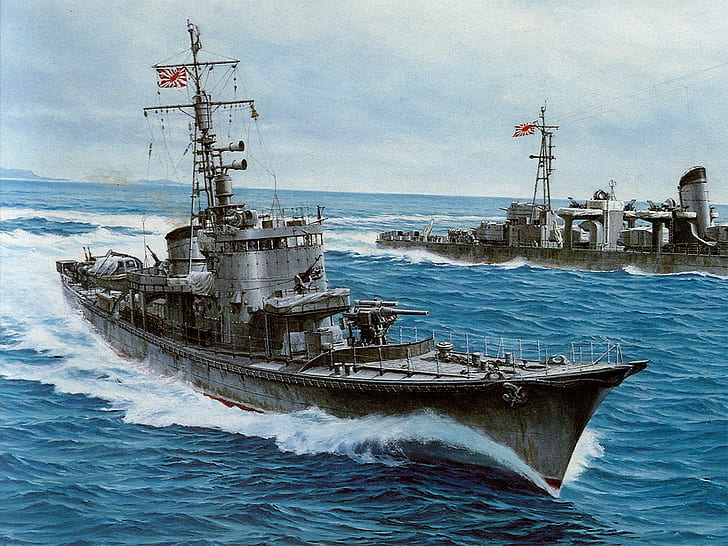 warship, artwork, military, vehicle, HD wallpaper