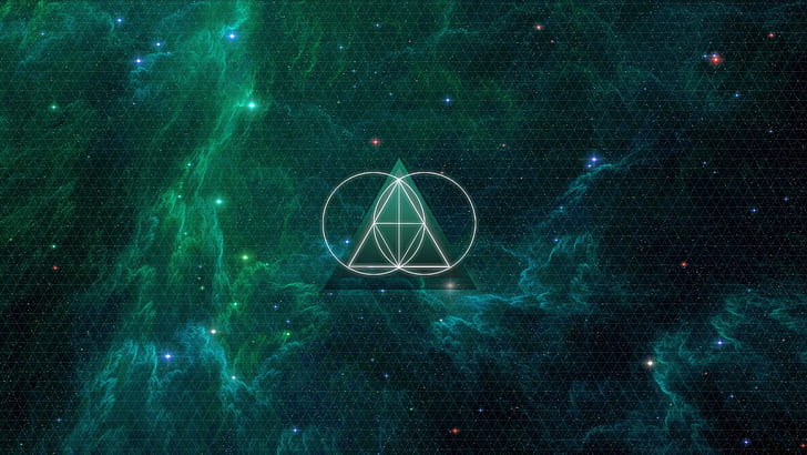 space, The Glitch Mob, triangle, shapes, pattern, HD wallpaper