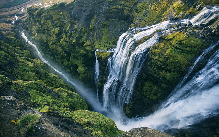 Glymur Waterfall   With A Cascade Of 198 M Is The Second Highest Waterfall In Iceland Europe Android Wallpapers For Your Desktop Or Phone 3840×2400, HD wallpaper