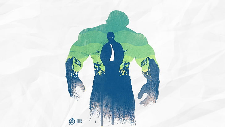 Marvel Hulk illustration, digital art, tie, The Avengers, double exposure