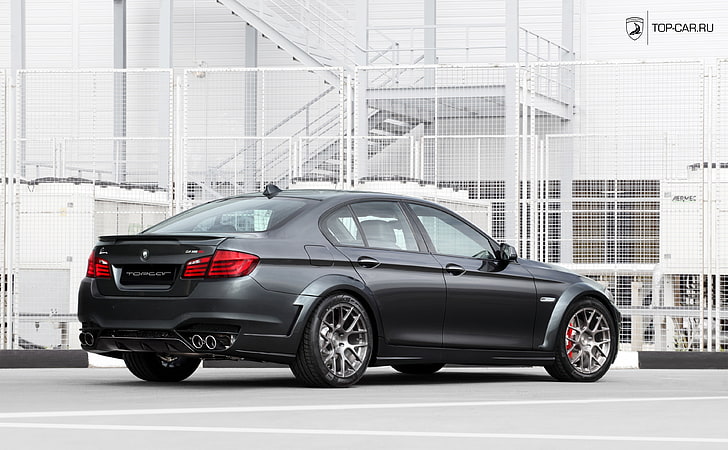 BMW 5-er Lumma Design, black sedan, Cars, topcar, adv.1, motor vehicle, HD wallpaper