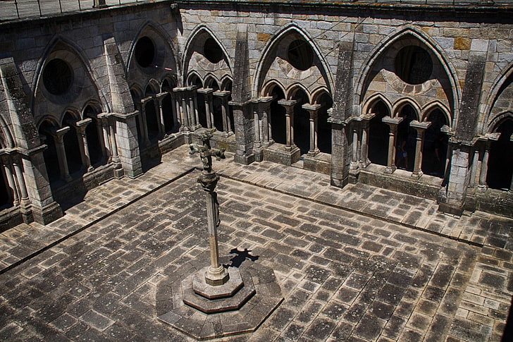 Religious, Cross, Cathedral, Cloister, Oporto, Portugal, HD wallpaper