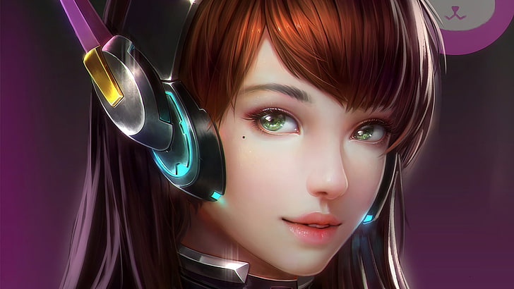 red haired female anime character, D.Va (Overwatch), video games