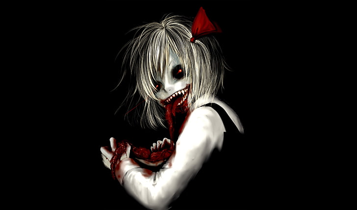 HD wallpaper: anime, blood, dark, evil, girl, guts, horror, macabre |  Wallpaper Flare