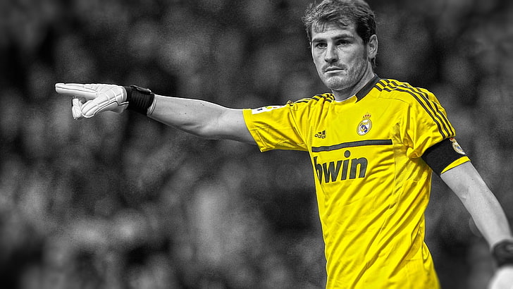 Real Madrid, Iker Casillas, adult, sport, competition, yellow, HD wallpaper