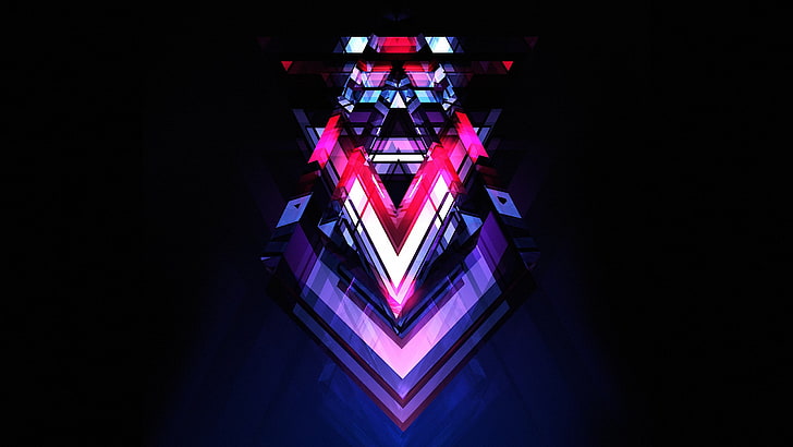 red, purple, and black abstract digital wallpaper, Justin Maller