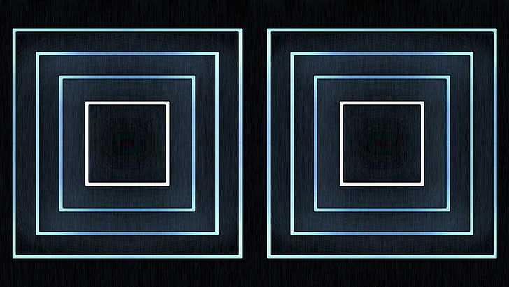 square white line wallapper, glowing, blue, boxes, simple, dark