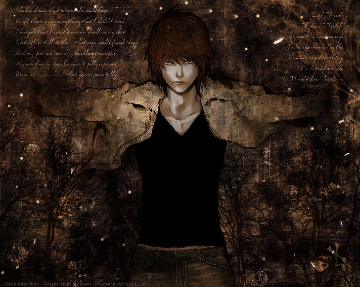 death note yagami light 1280x1024  Anime Death Note HD Art