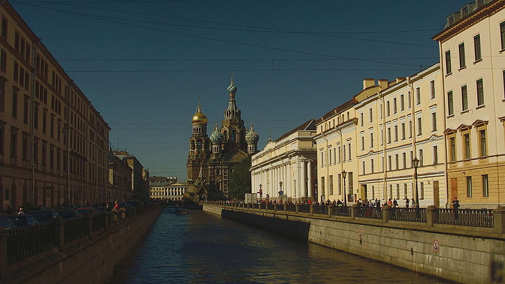 cathedral, channel, church, church of the savior on blood, evening