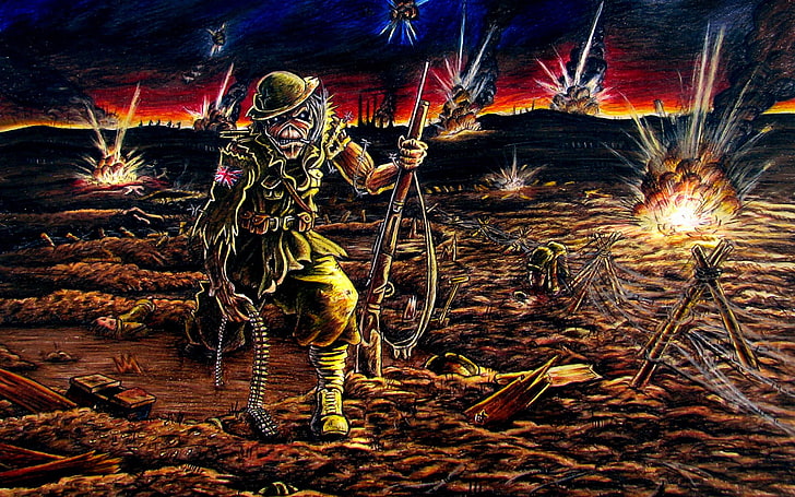 game application cover, Iron Maiden, metal band, war, Eddie, heavymetal, HD wallpaper