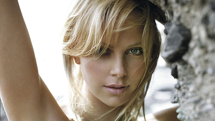 Charlize Theron, women outdoors, actress, portrait, face, celebrity