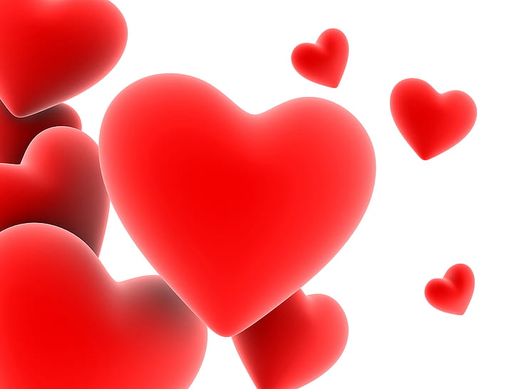 Love, Heart, Romance, Feelings, Simple Background, red heart illustration, HD wallpaper
