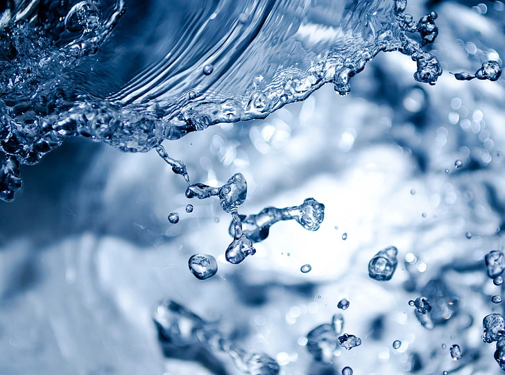 Water, selective focus photography of liquid, Elements, Blue, HD wallpaper