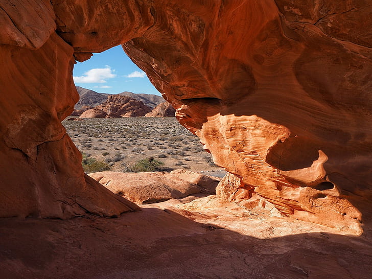 cave, desert, HD wallpaper