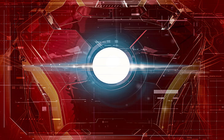 HD wallpaper: Iron Man, interfaces, Arc Reactor, red background, superhero  | Wallpaper Flare