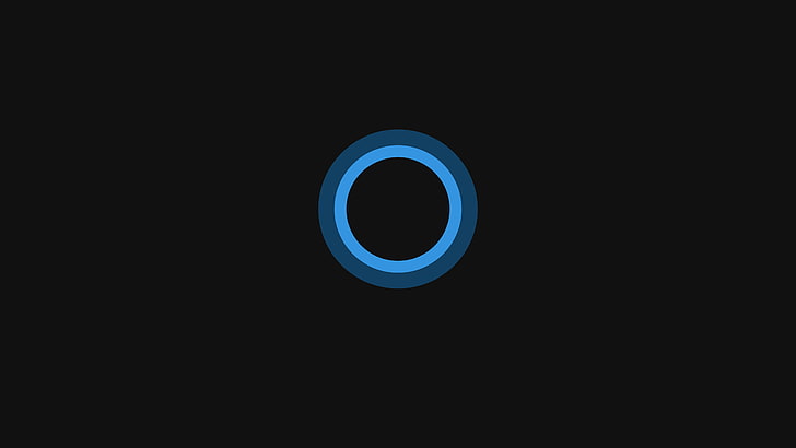 round blue lightfixture, Cortana, Windows 10, minimalism, circle HD wallpaper