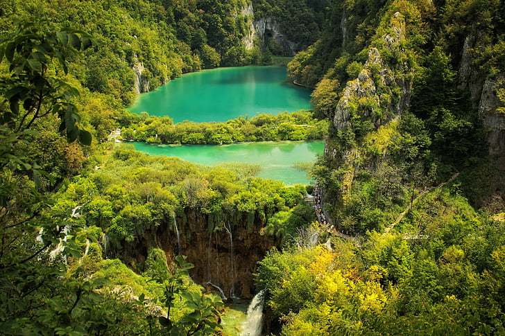 Waterfalls, Earth, Forest, Lake, Plitvice Lake National Park