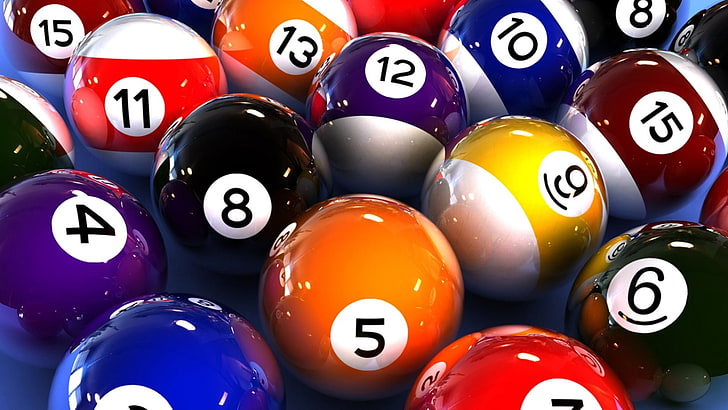 cue ball set, billiards, number, pool Game, sport, gambling, leisure Games