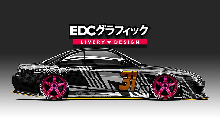 EDC Graphics, Nissan 200SX, render, JDM, Japanese cars, race cars