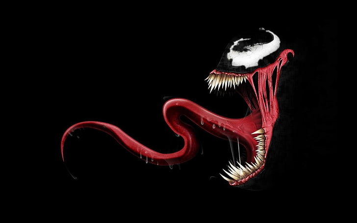 Venom, artwork, animal, animal themes, black background, one animal