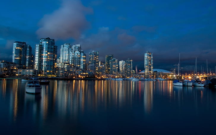 water coast cityscapes skyline architecture ships buildings vancouver vehicles 2560x1600 wallpape Art Skyline HD Art, HD wallpaper
