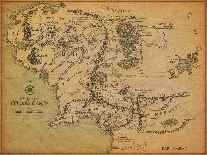 lord, maps, middle earth, rings