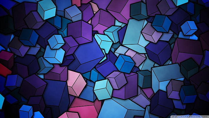 multicolored cubes wallpaper, abstract, backgrounds, pattern, HD wallpaper