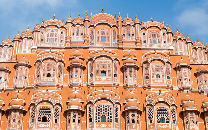Palaces, Hawa Mahal, architecture, built structure, sky, building exterior, HD wallpaper