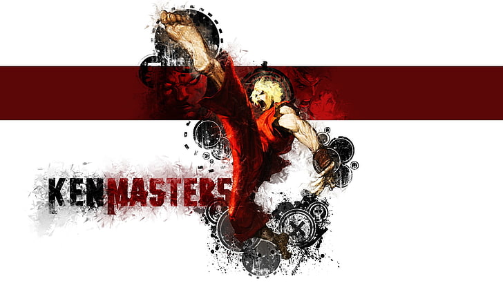 Ken Masters digital wallpaper, Street Fighter, video games, red