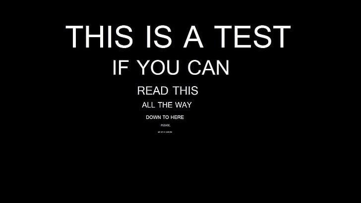 HD wallpaper: white eye test text, black background with text overlay, quote  | Wallpaper Flare