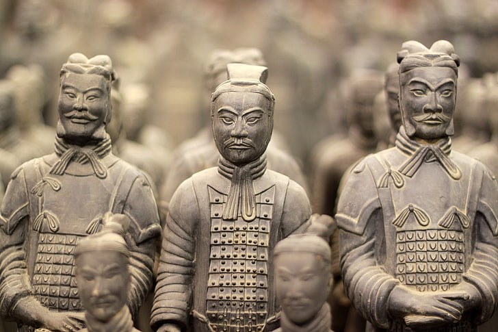 blur, China, warriors, bokeh, closeup, ancient, famous, travel, HD wallpaper