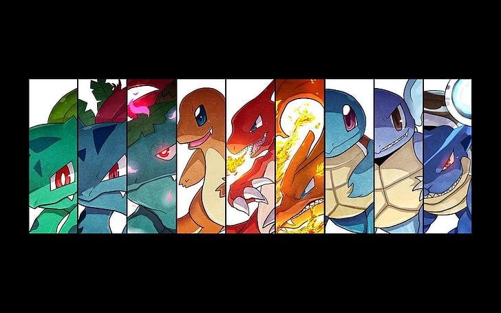 assorted Pokemon characters, Pokemon character evolve forms, Pokémon