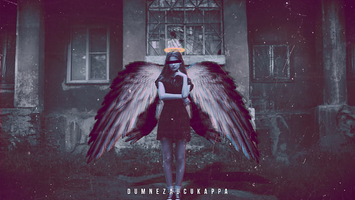 abstract, angel, Censored, Photoshopped, wings, women