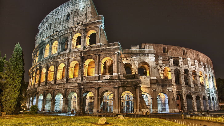 landmark, eu, ancient rome, flavian amphitheatre, coliseum, HD wallpaper